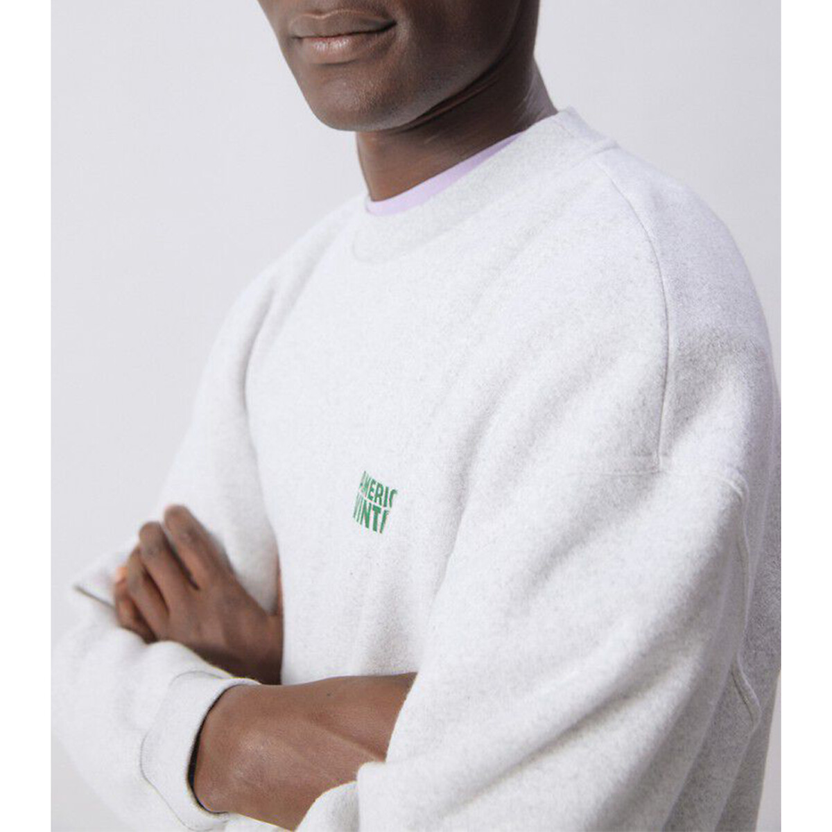 Sweat BAPTOWN gris clair chiné, AMERICAN VINTAGE