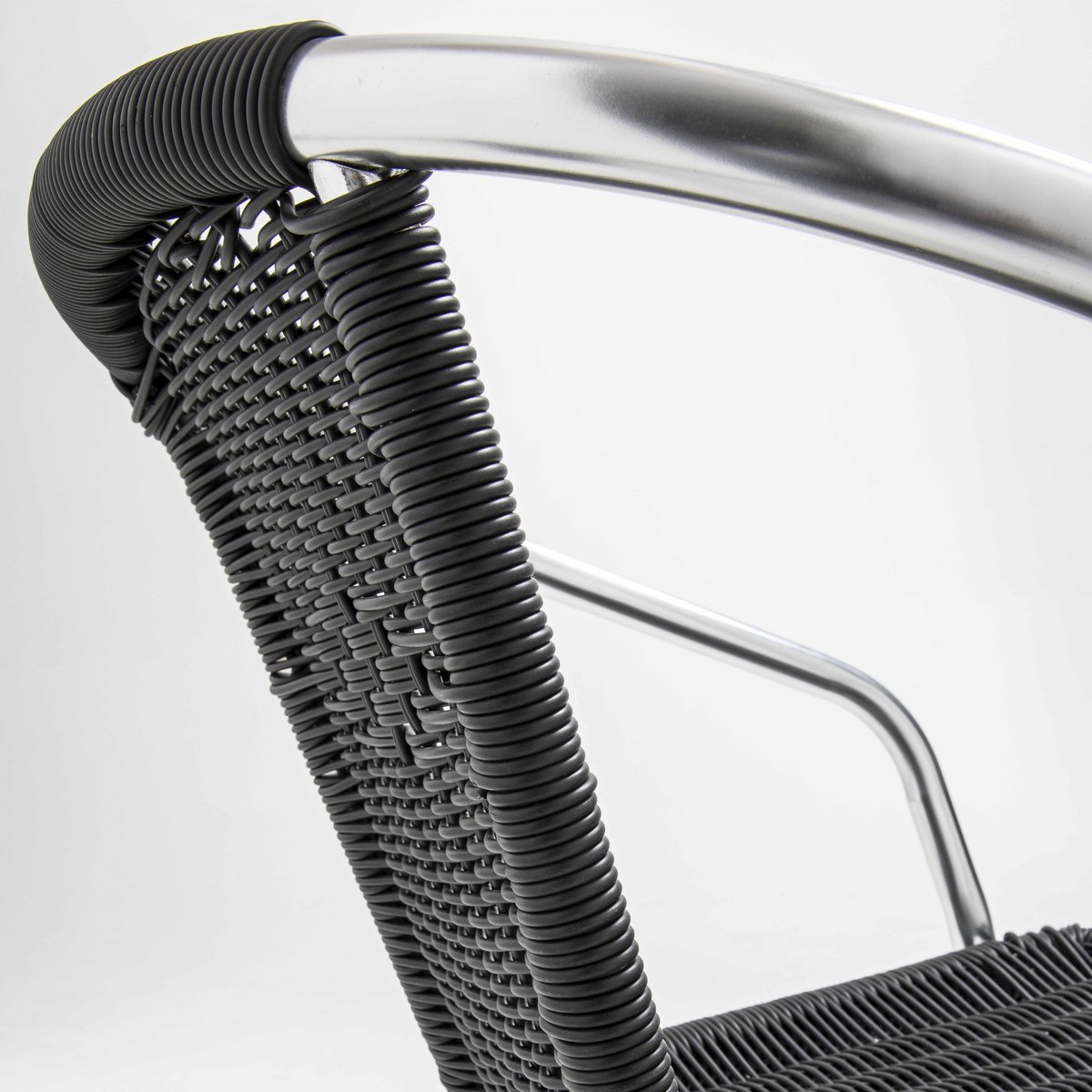 Fauteuil de jardin aluminium et résine gris, OVIALA