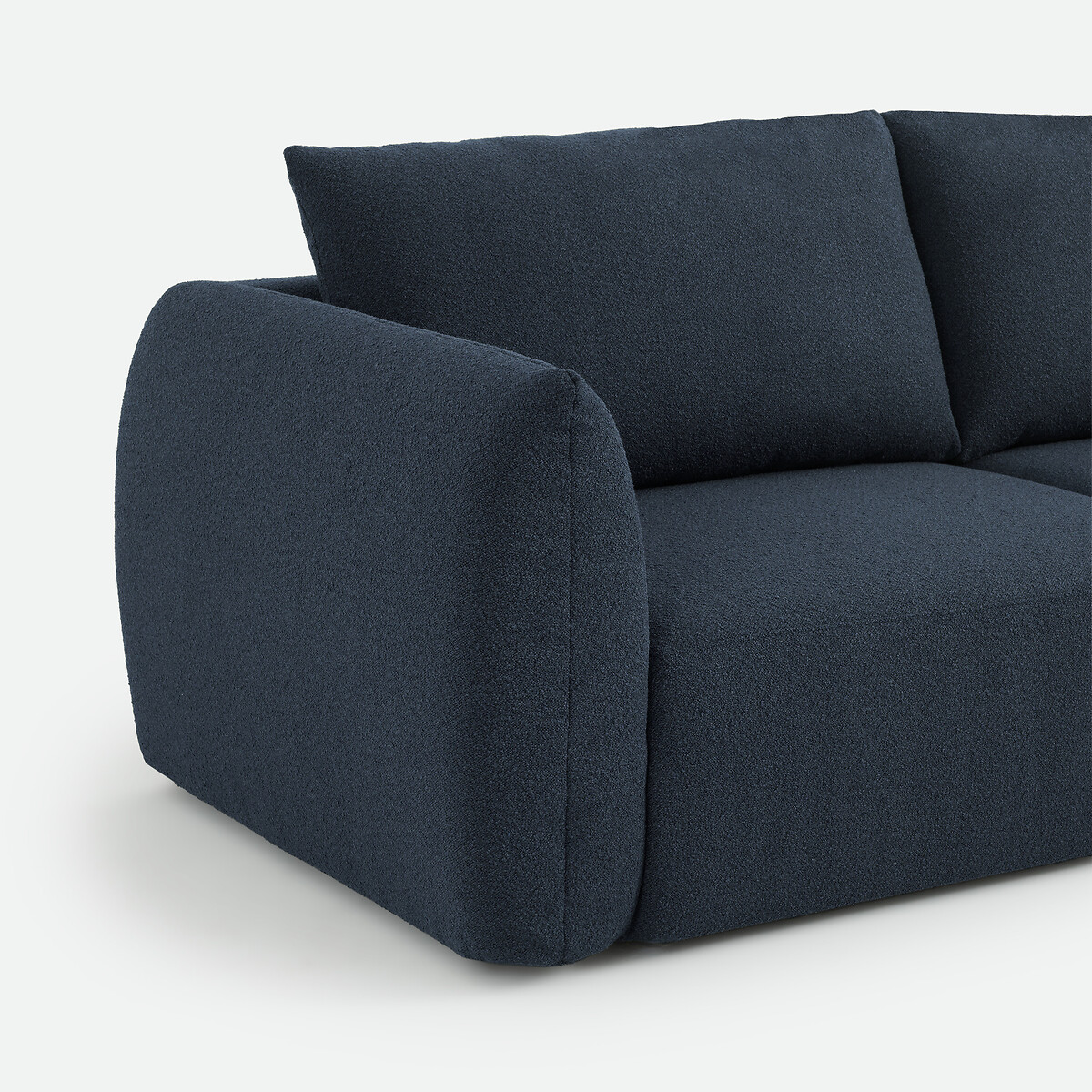 Canapé droit, 3 ou 4 places, en bouclette fine, EDITH bleu, LA REDOUTE INTERIEURS