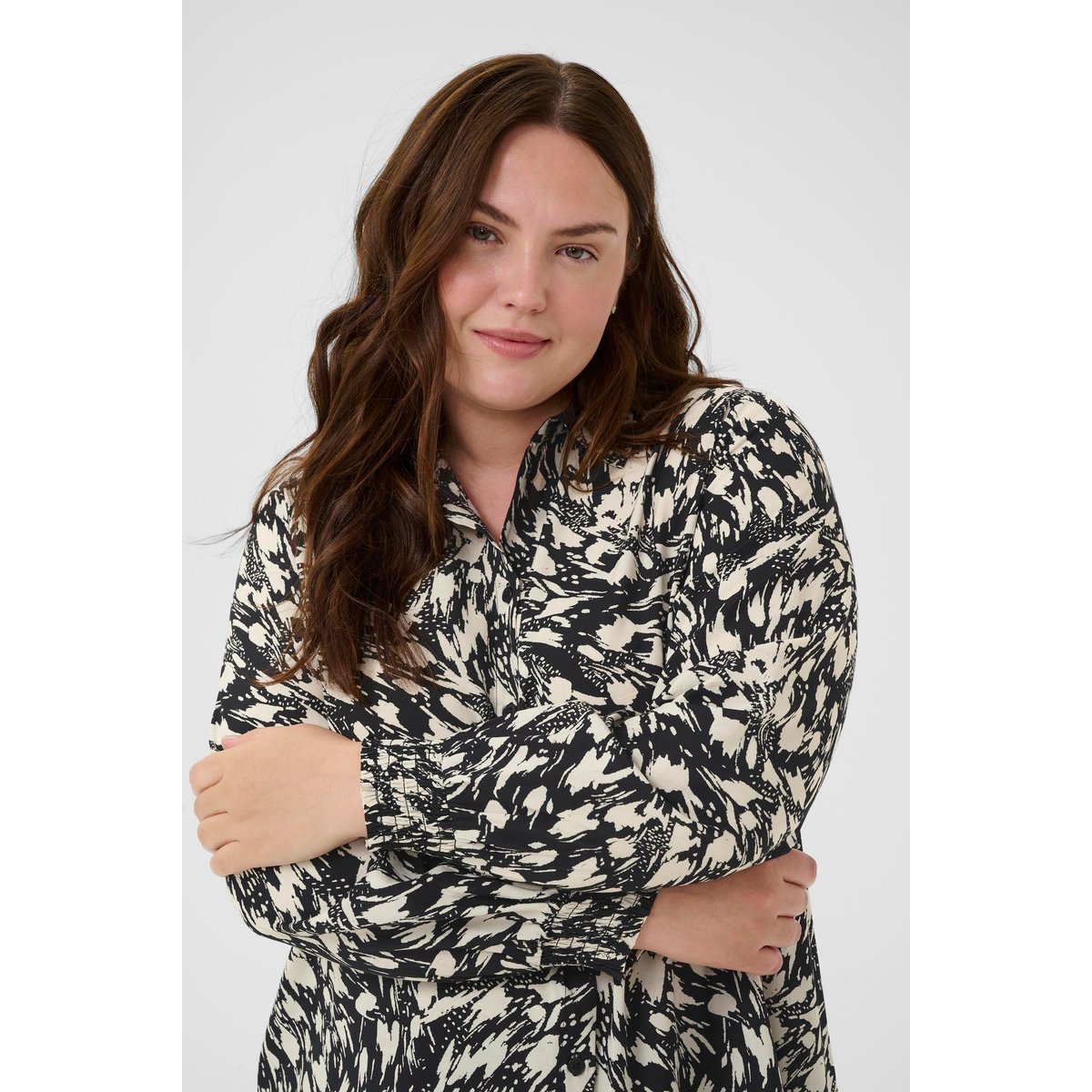 Robe noir black/turtledove graphic, KAFFE CURVE