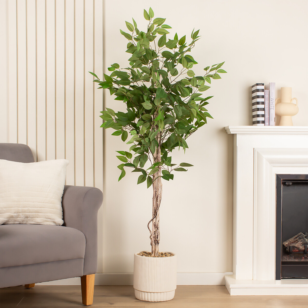 160cm Ficus Tree in Cement Pot green, SO'HOME