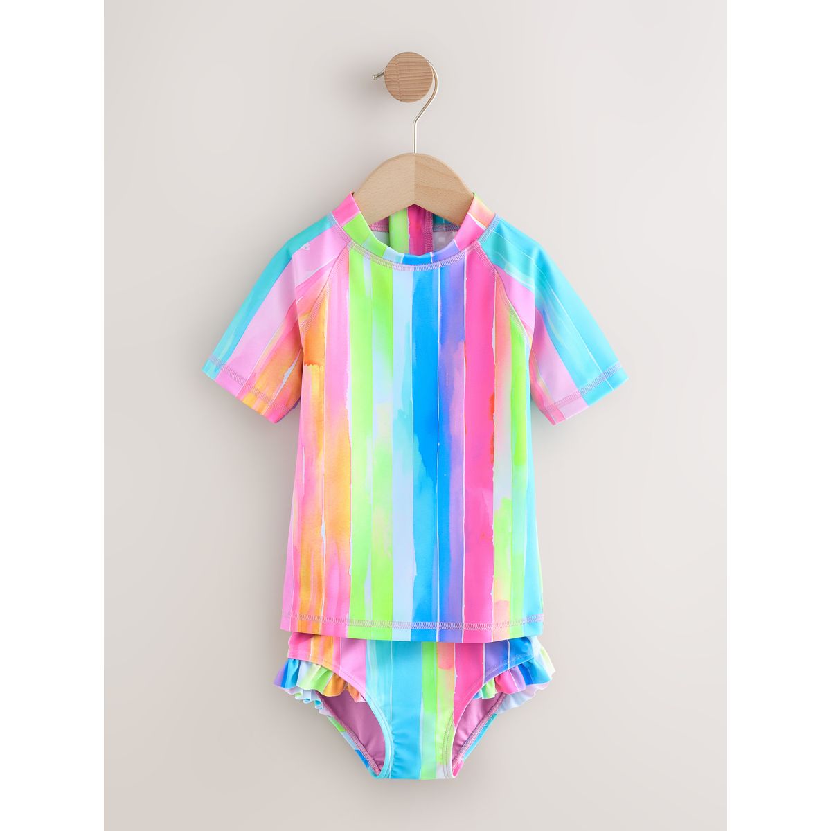 Maillot de bain anti-uv à manches courtes rayure arc-en-ciel, NEXT