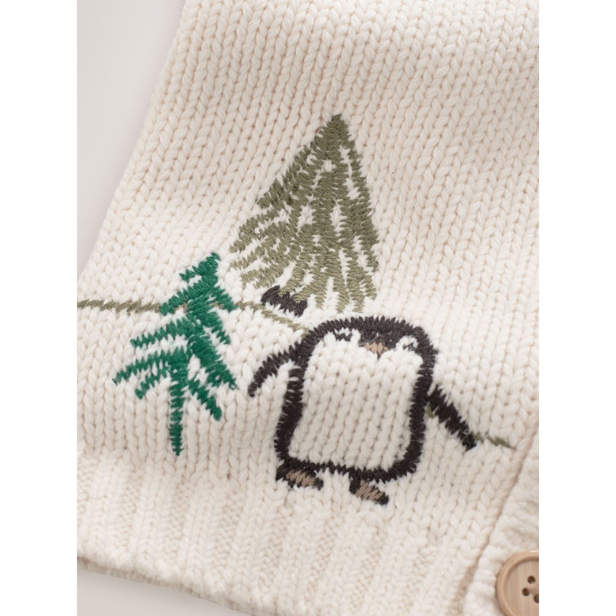 Cardigan à motif de noël pingouin crème, NEXT