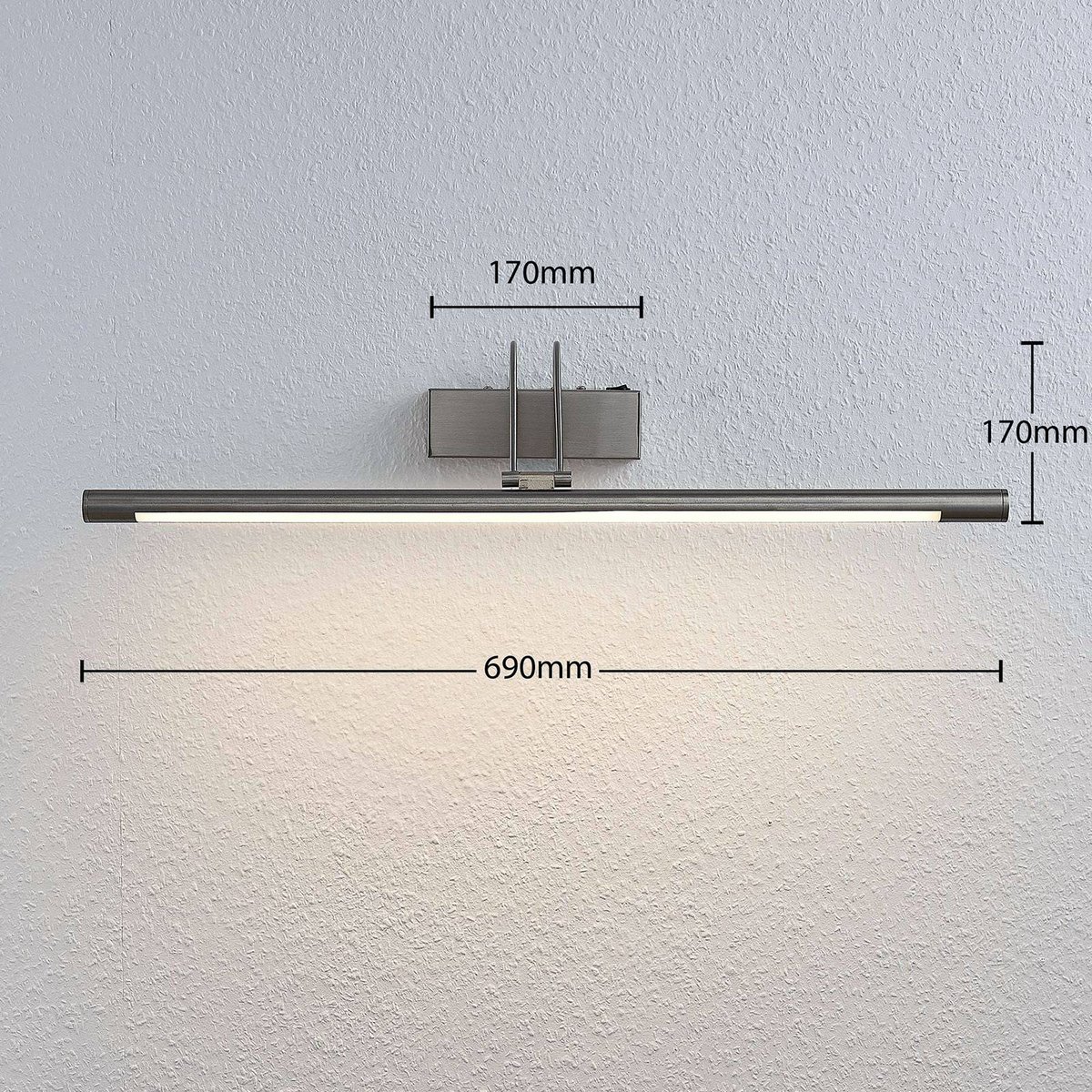 Applique en métal moderneLED, Mailine nickel satiné, LINDBY