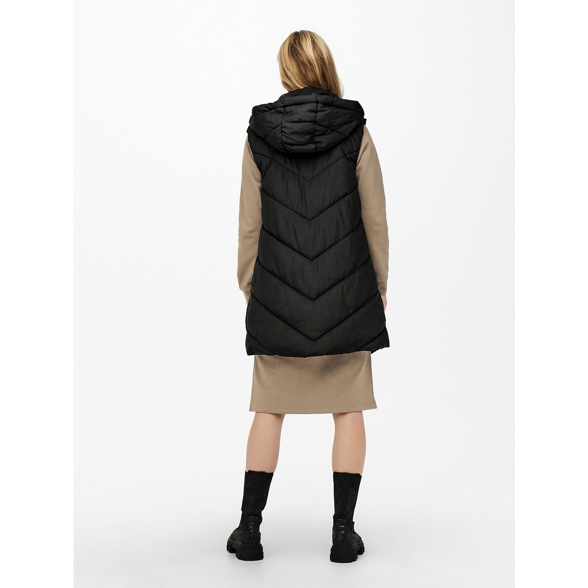 Piumino media lunghezza con chiusura a zip, mezza stagione nero , JDY