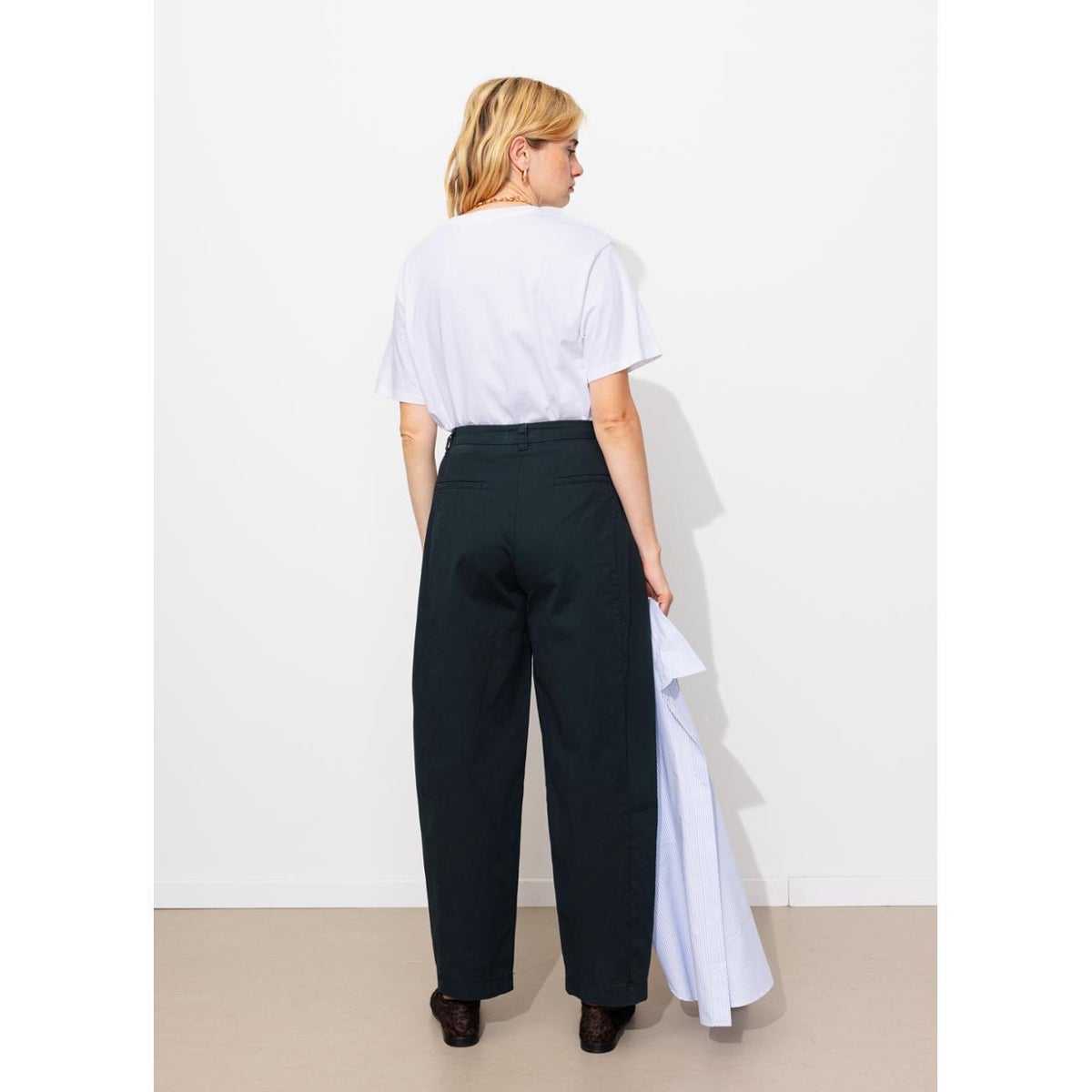 Pantalon balloon en toile marine, PROMOD
