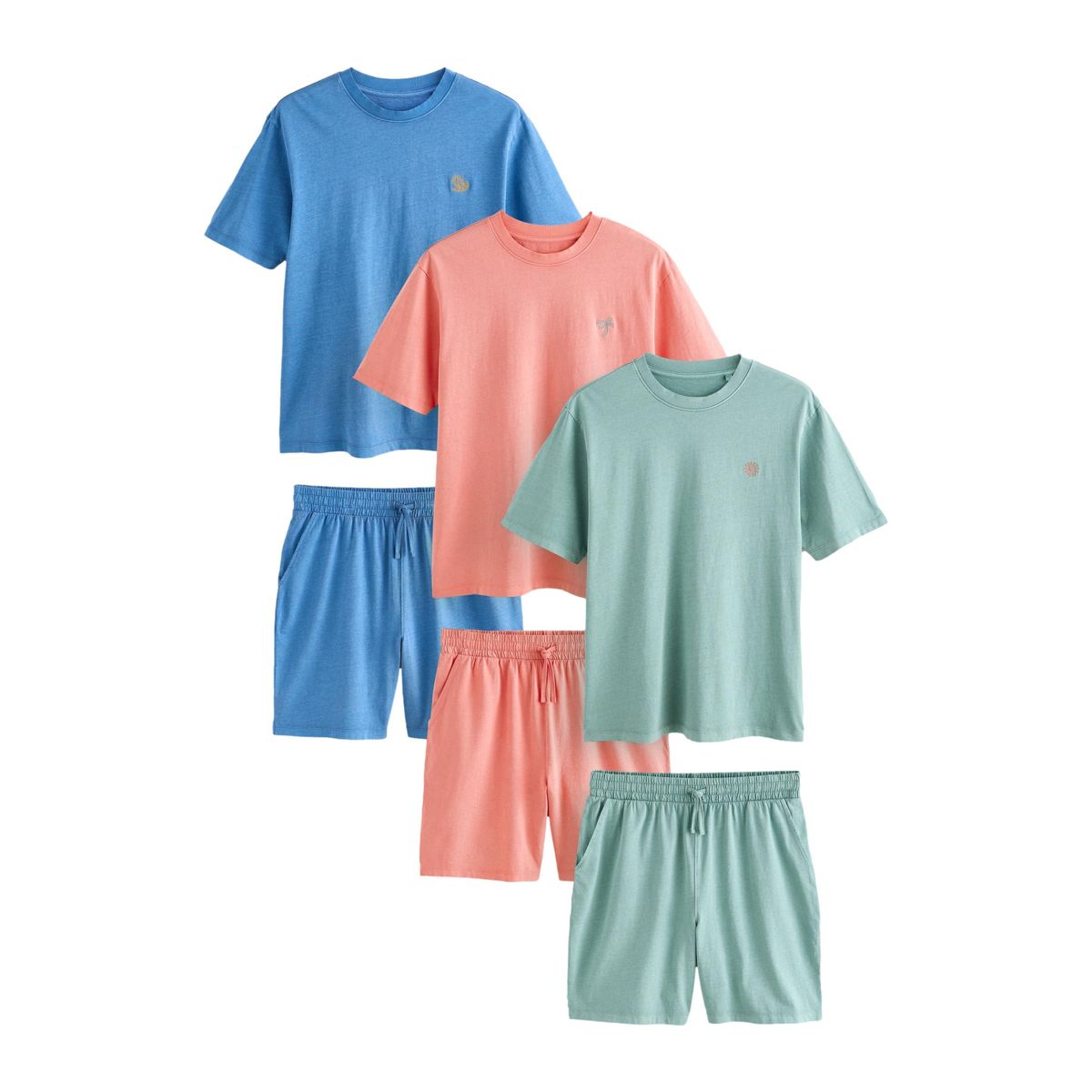 Ensemble pyjama en jersey à manches courtes bleu délavé, NEXT