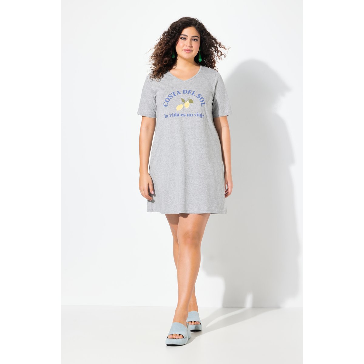 Robe en jersey gris clair chiné, ULLA POPKEN