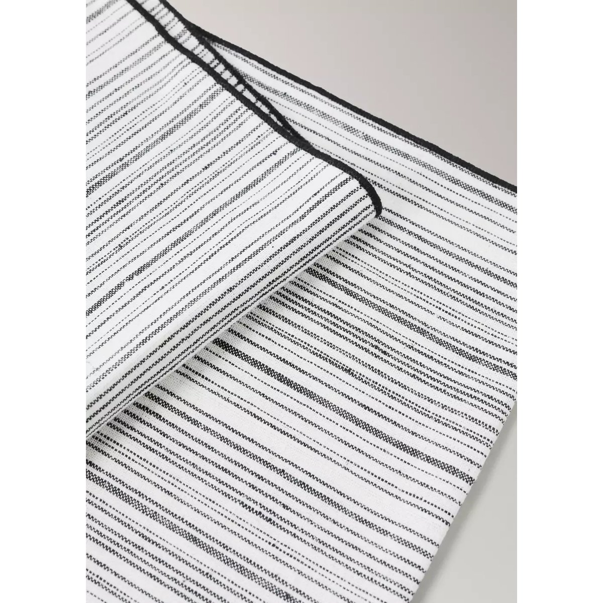Lot de 2 serviettes de table coton rayures gris foncé, MANGO HOME
