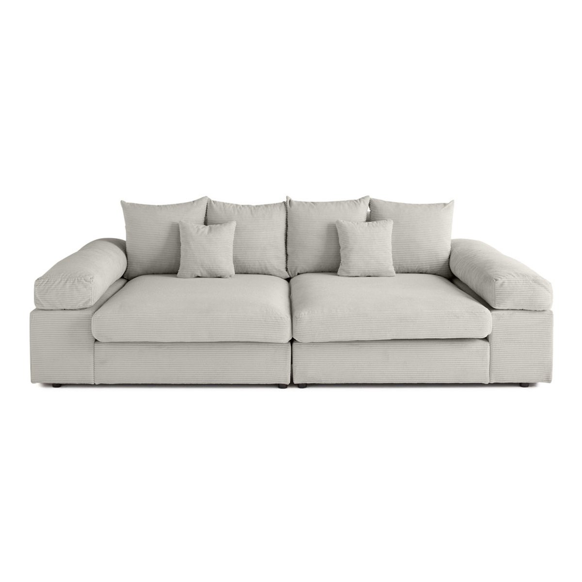 Aspen - canapé 4 places - assise profonde - velours côtelé gris clair, BEST MOBILIER