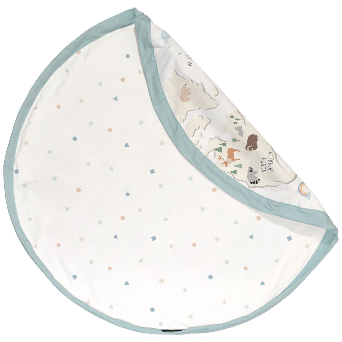 Sac à jouet 2 en 1 réversible Noomad Original blanc, vert d'eau, bleu, PLAY&GO
