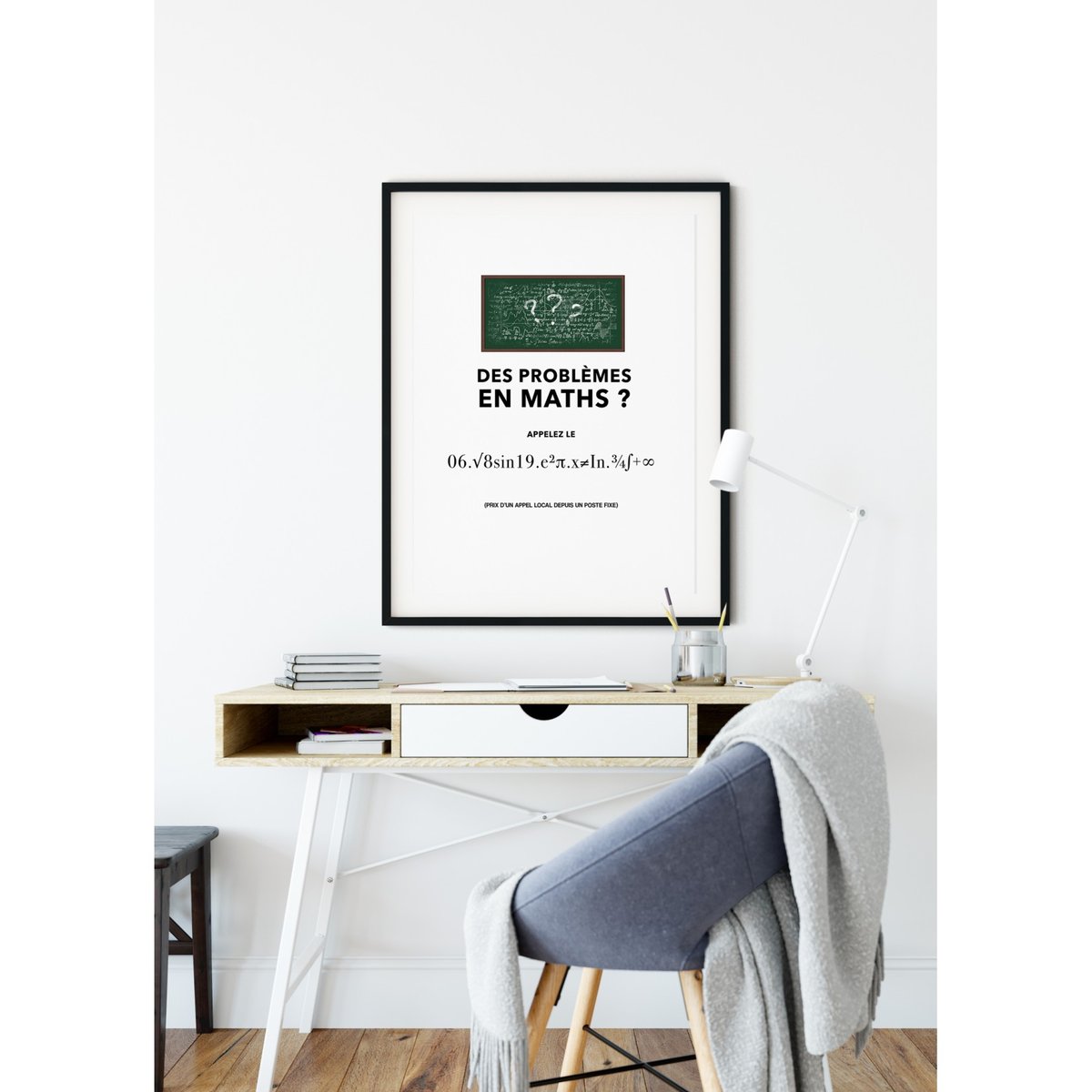 Poster Problème de maths blanc, L'AFFICHERIE