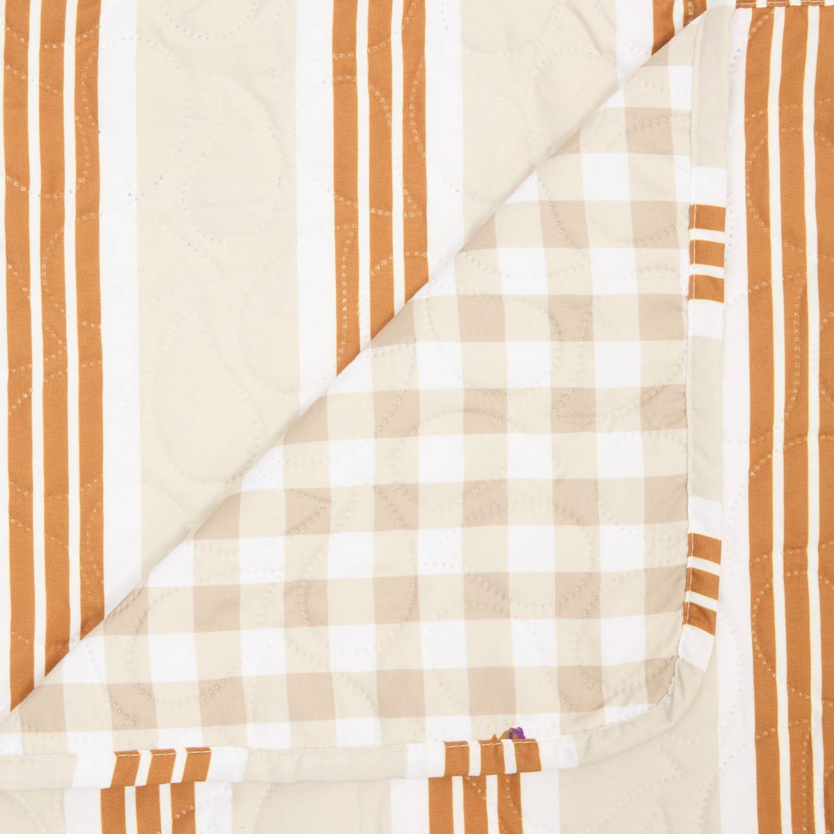 Dessus de lit double COLE beige lin, ATMOSPHERA