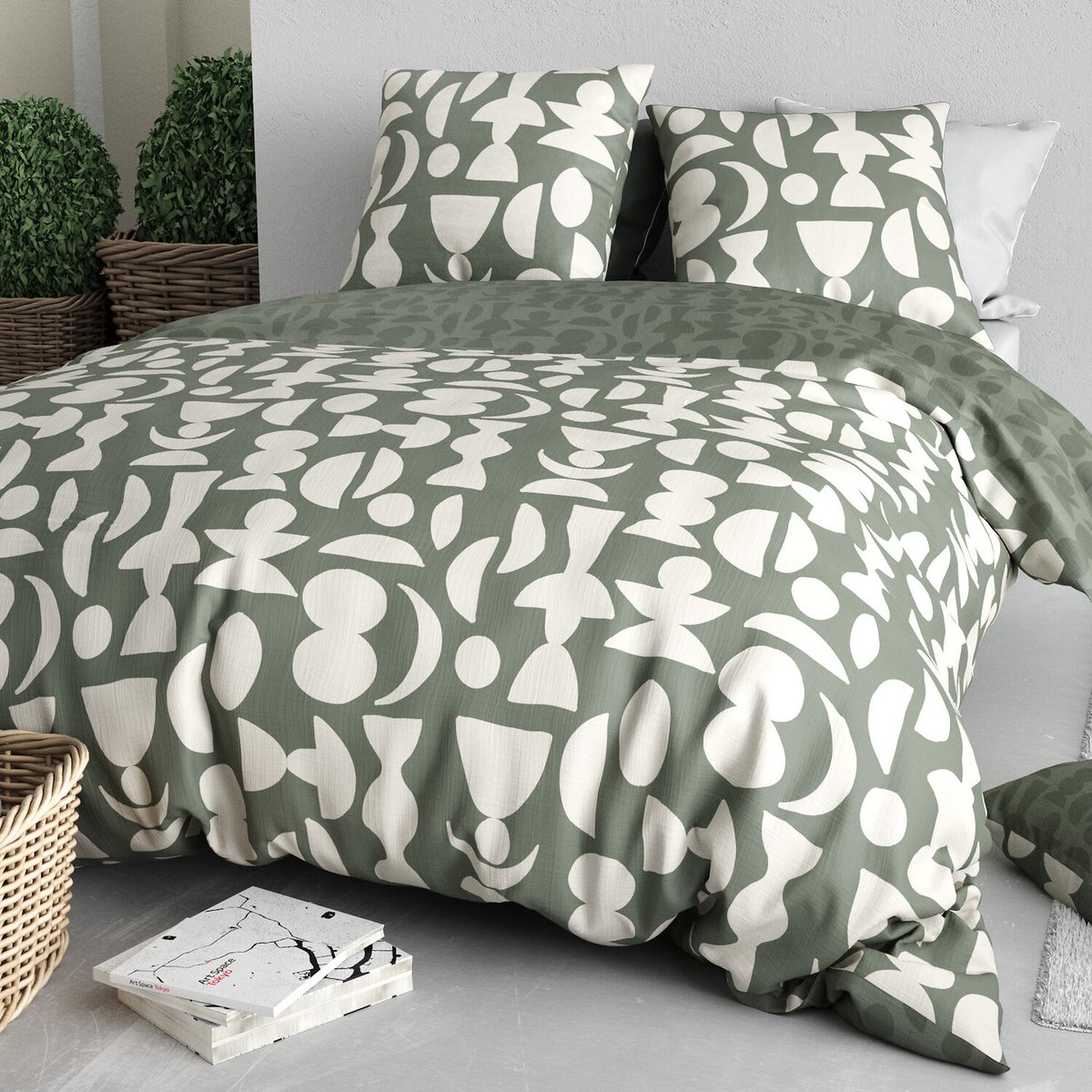housse couette avec taie(s) en coton, Lune blanc, C DESIGN HOME TEXTILE
