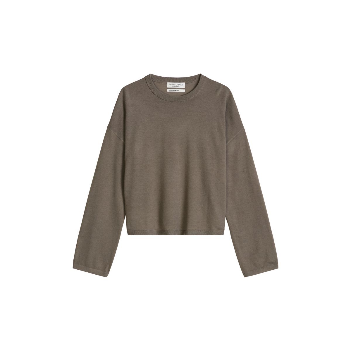 Pull en maille oversize en laine mérinos douce marron, MARC O'POLO