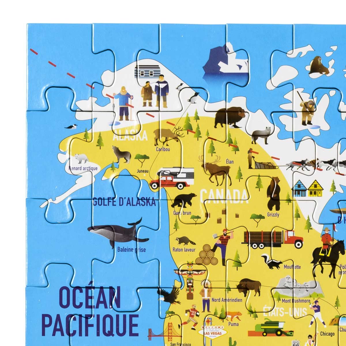 Puzzle du monde 200 pièces blanc, OXYBUL