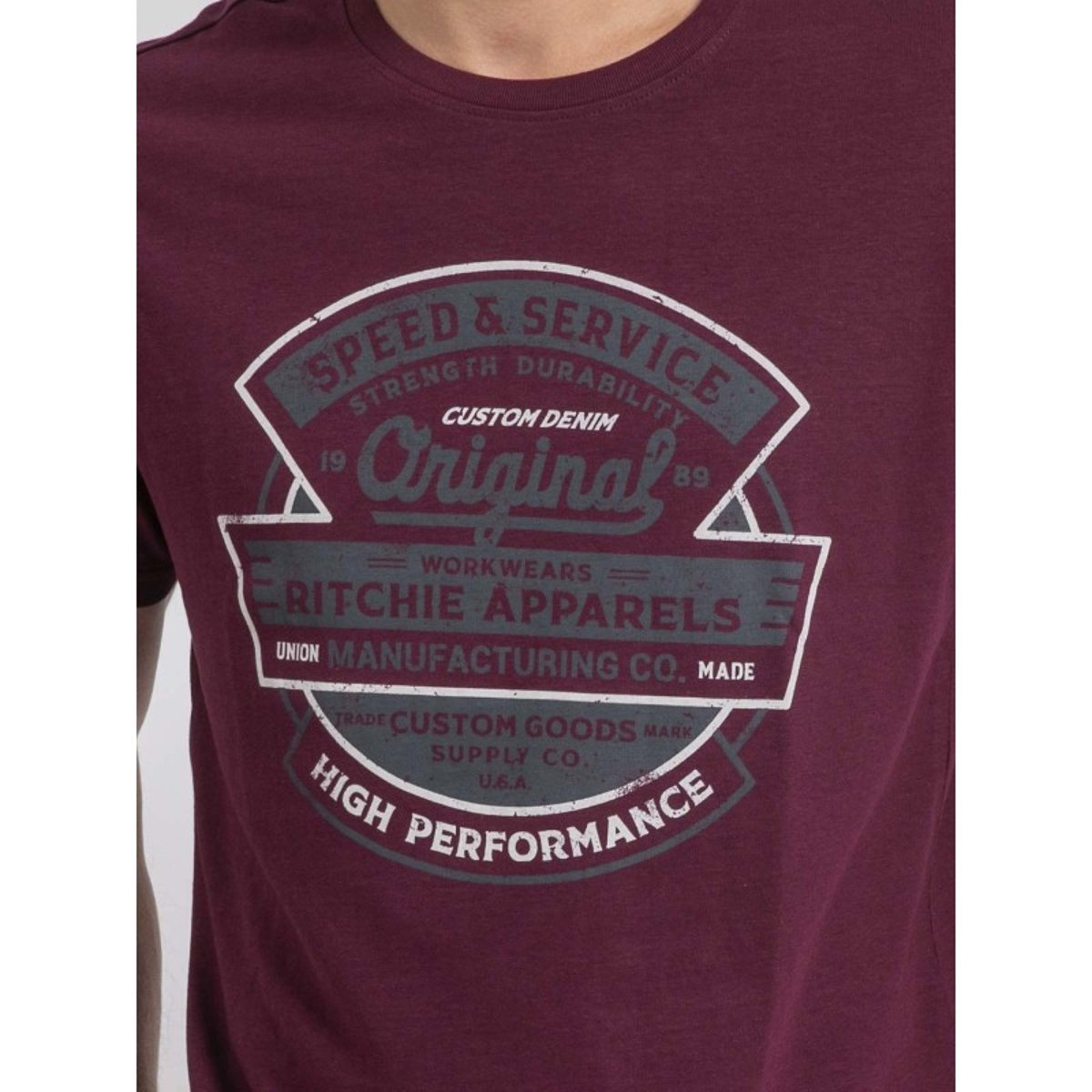 T-shirt Col Rond Pur Coton Jirobin violet, RITCHIE