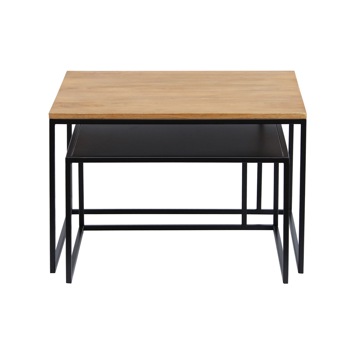 Tables basses design gigognes carrées (lot de 2) TAHL naturel, MILIBOO