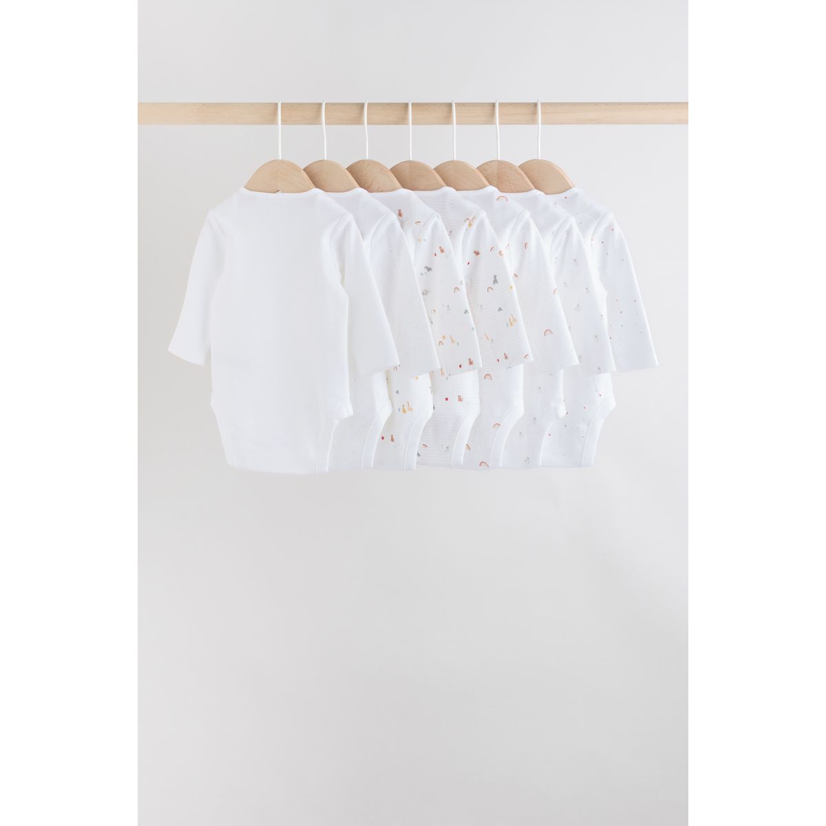 Body bébé 100 % coton à manches longues, lot personnage blanc, NEXT
