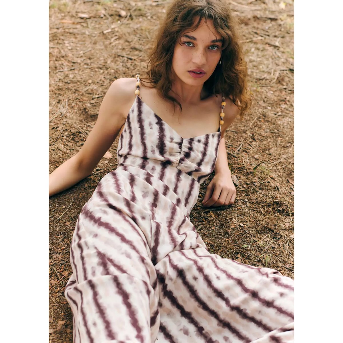 Robe tie-dye à bretelles rose clair, MANGO TEEN