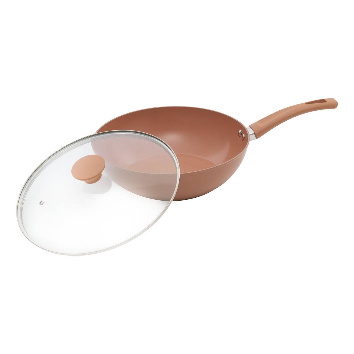 Sauteuse ronde avec couvercle en verre TOSCANE terracotta, 5FIVE SIMPLY SMART