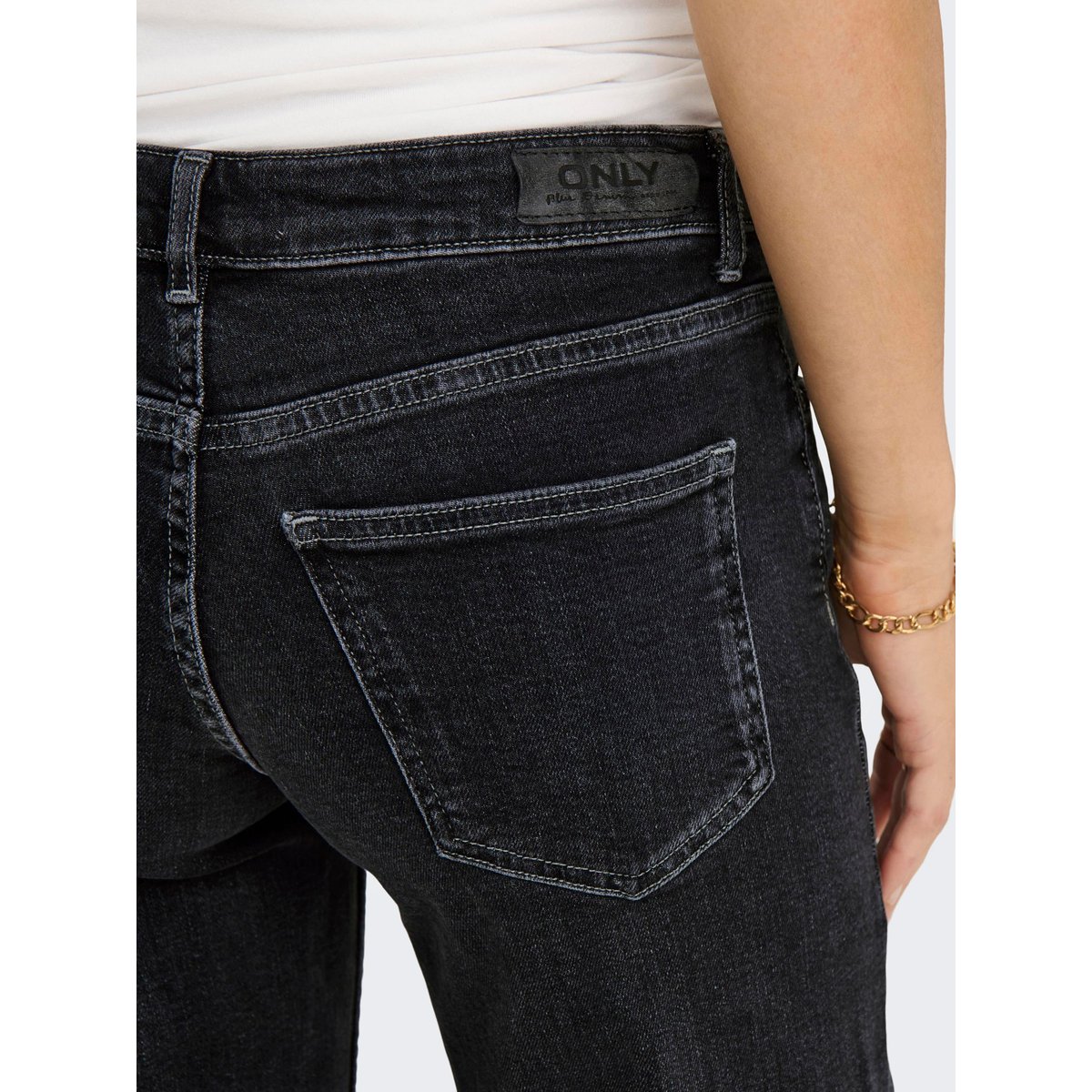 Jean À Jambe Large washed black, ONLY