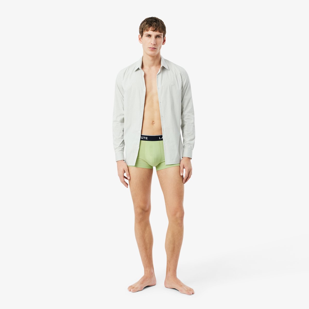 Lot de 3 boxers courts coton stretch vert-30w, LACOSTE