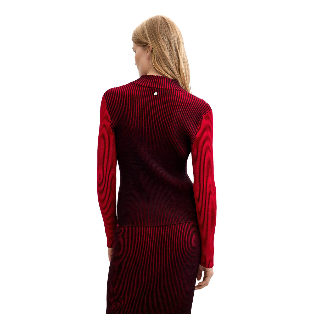 Veste zippée en maille irisée rouge, DESIGUAL