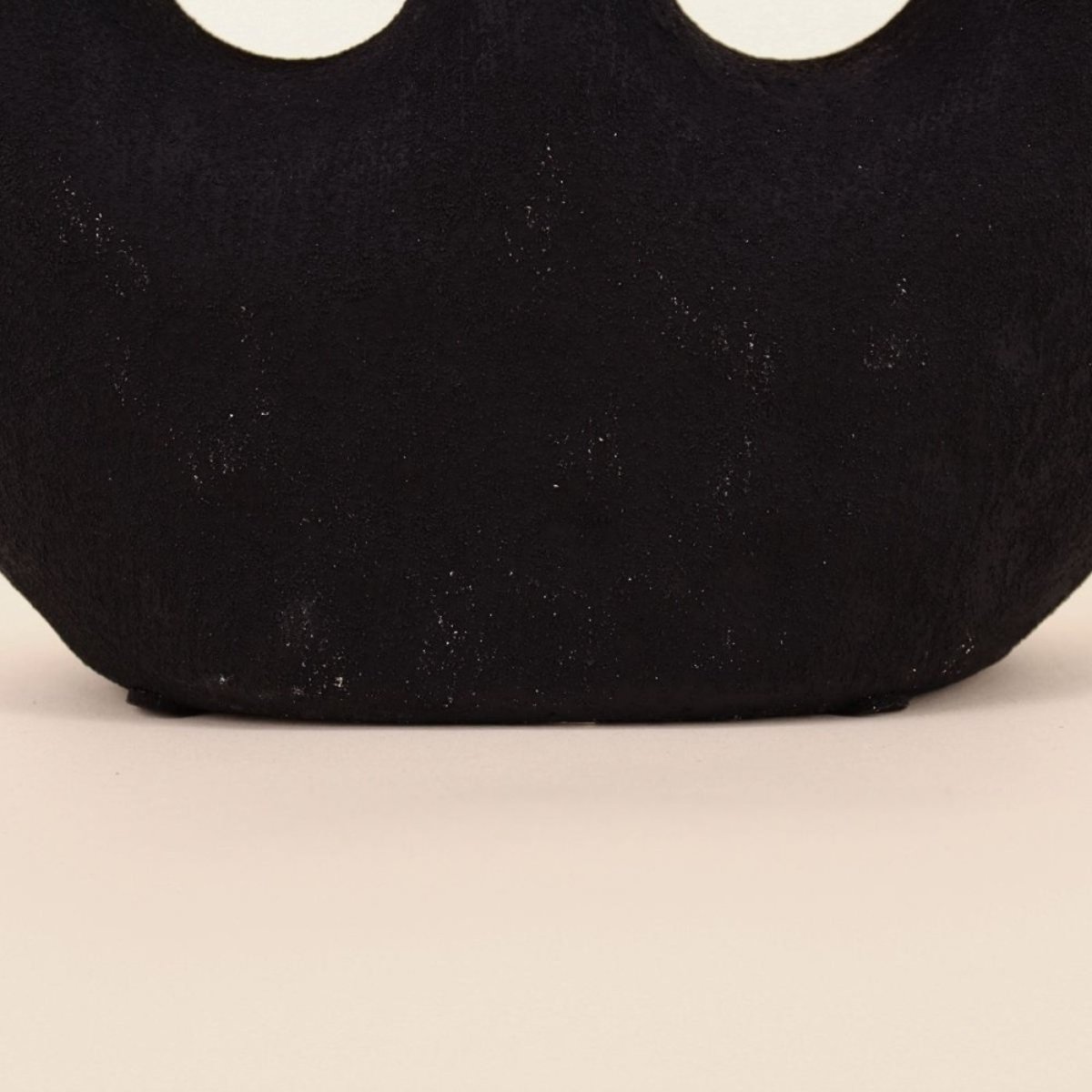 Bougeoir ethnique céramique 24cm noir, ORNAMI