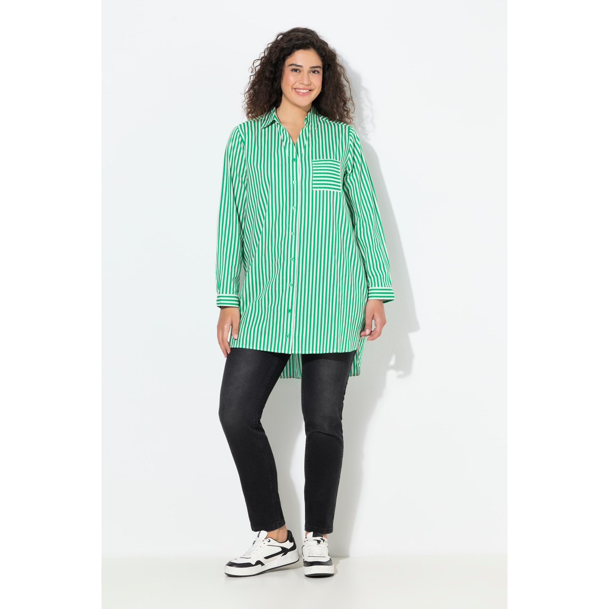 Chemisier rayé vert émeraude, ULLA POPKEN