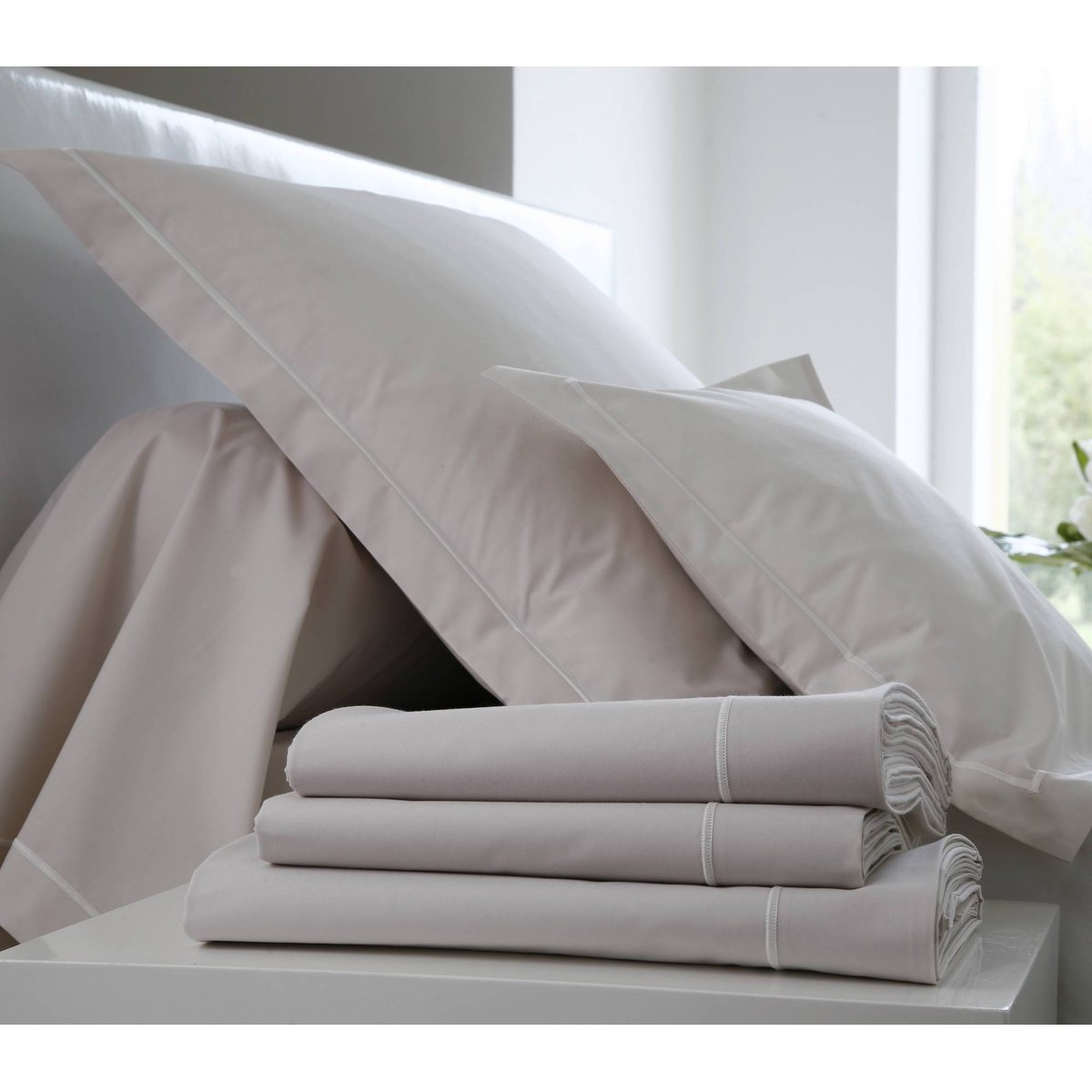 Housse de couette - PERCALE EASY platine, BLANC DES VOSGES