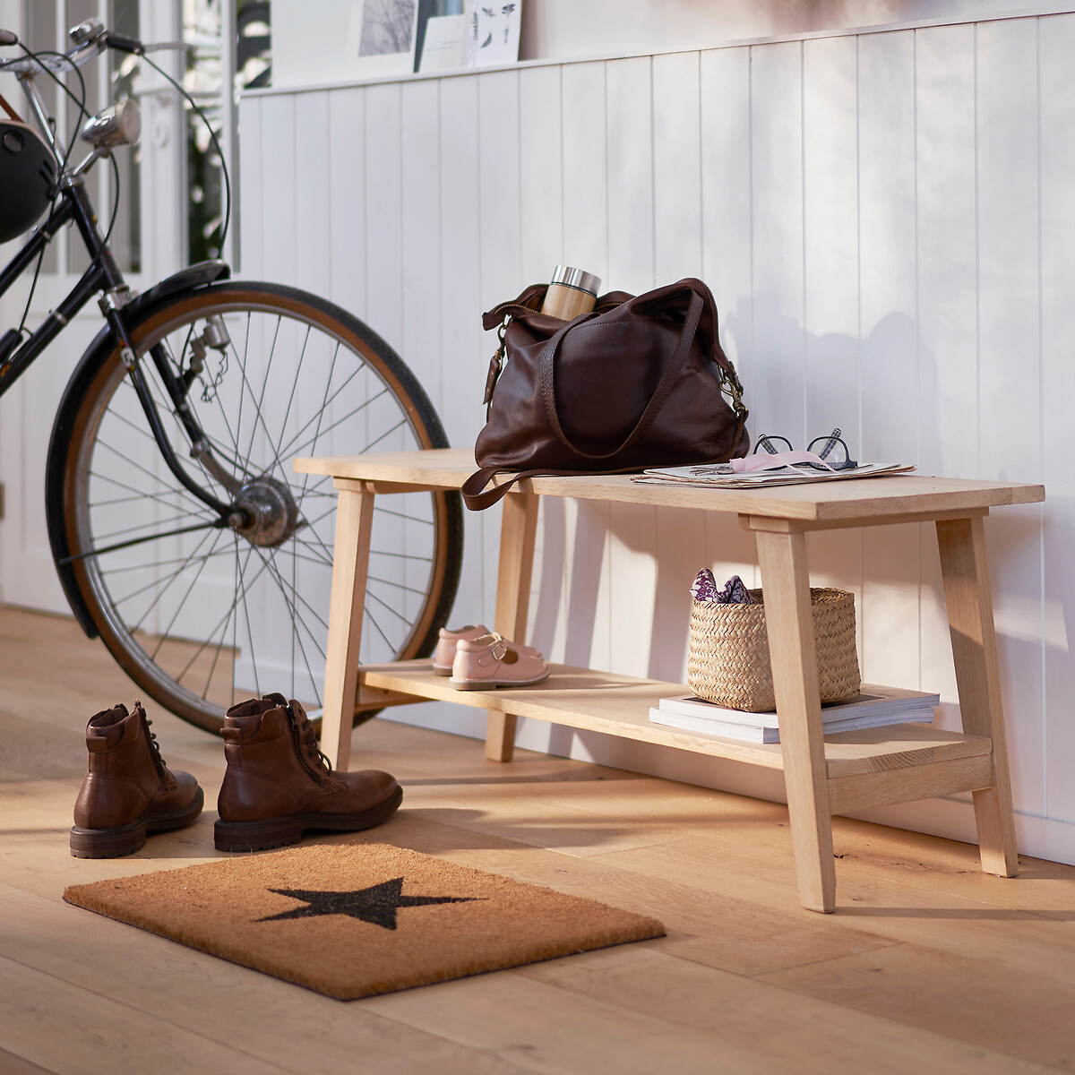 Banc d'entrée Oaky bois clair, LA REDOUTE INTERIEURS