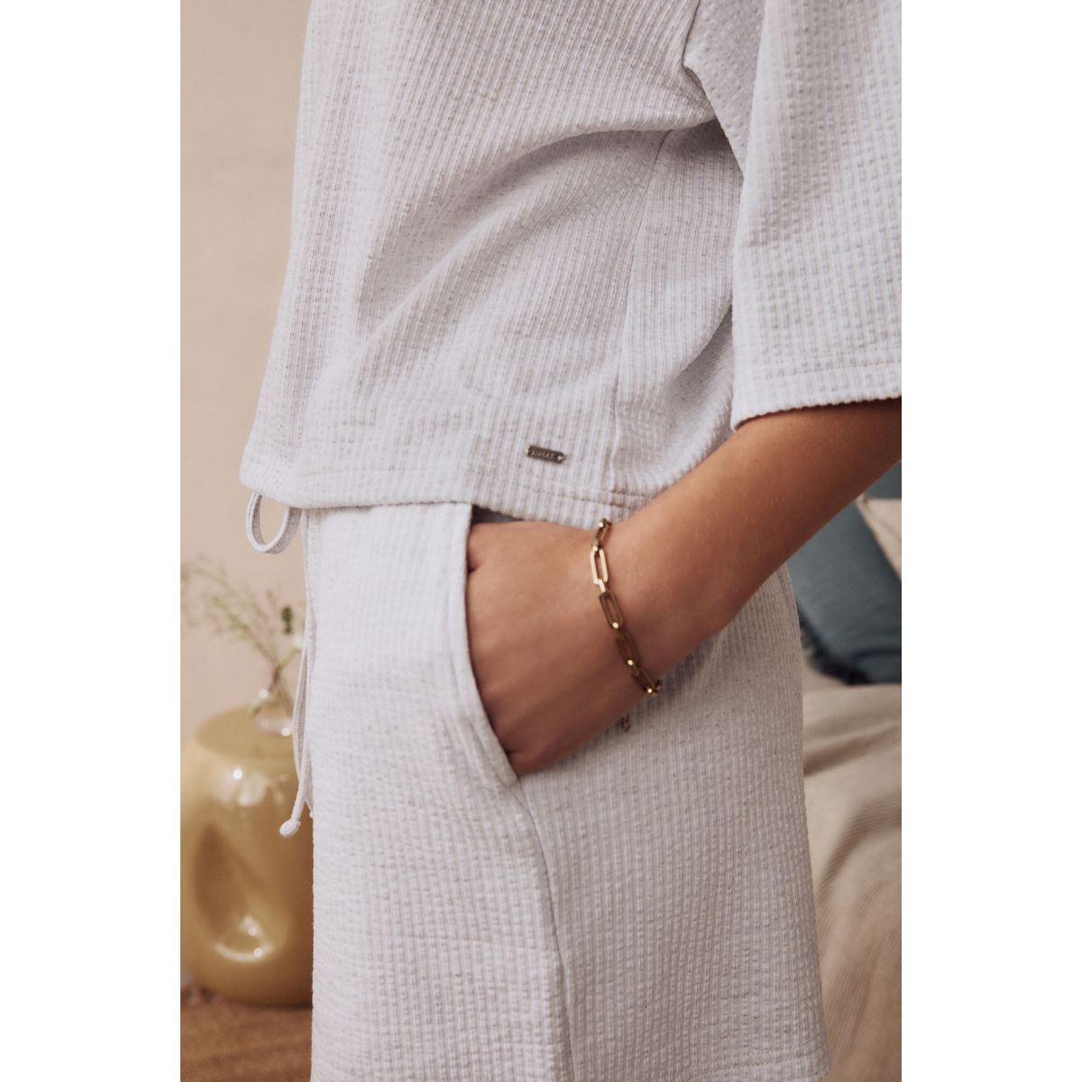 Ensemble pyjama short texturé gris, NEXT