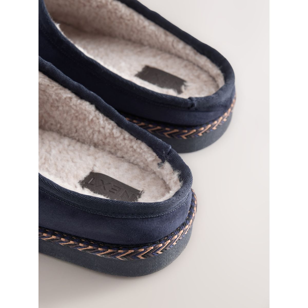 Chaussons mules à bande bleu marine, NEXT
