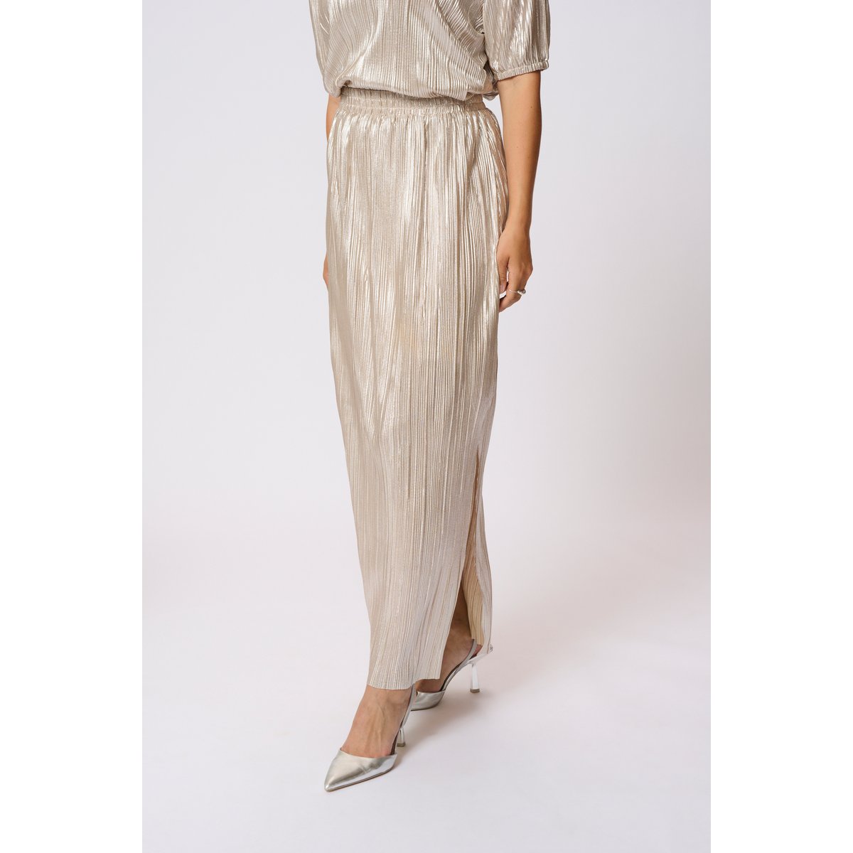 Skirt argent silver metal/feather gray, KAFFE