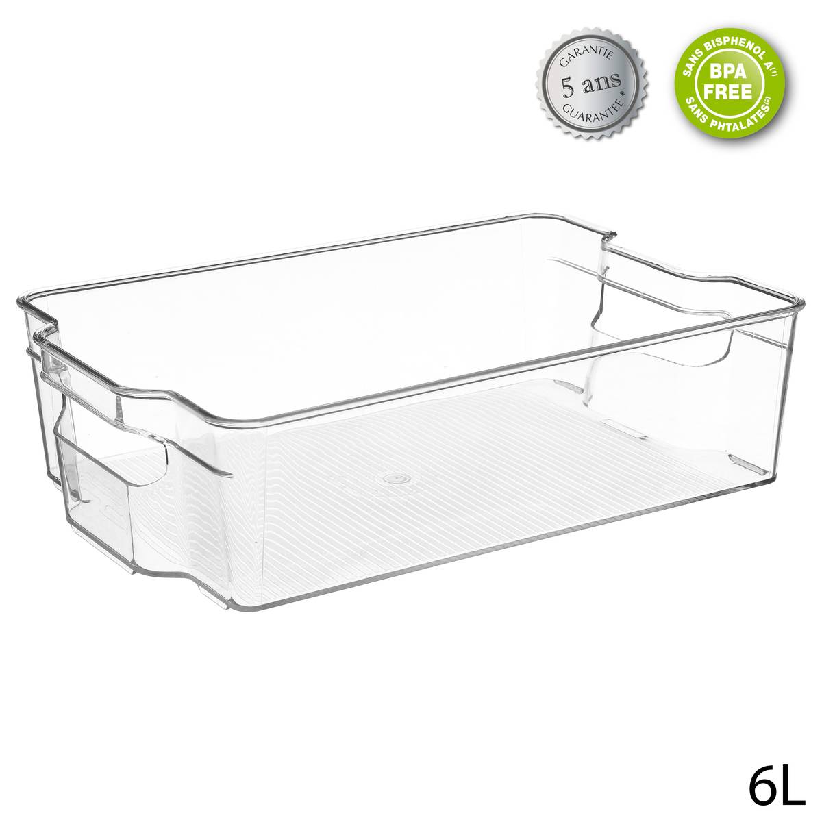 Rangement pour frigo 6L SMART FRIDGE transparent, 5FIVE SIMPLY SMART
