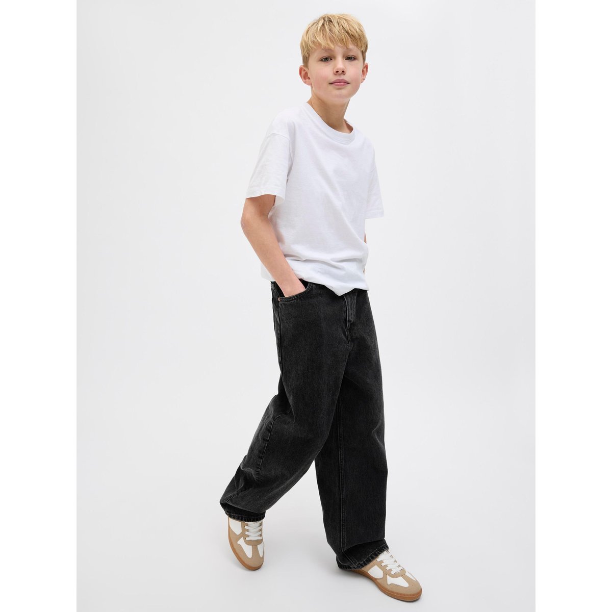 Jean Extra Baggy Fit black denim, JACK & JONES JUNIOR
