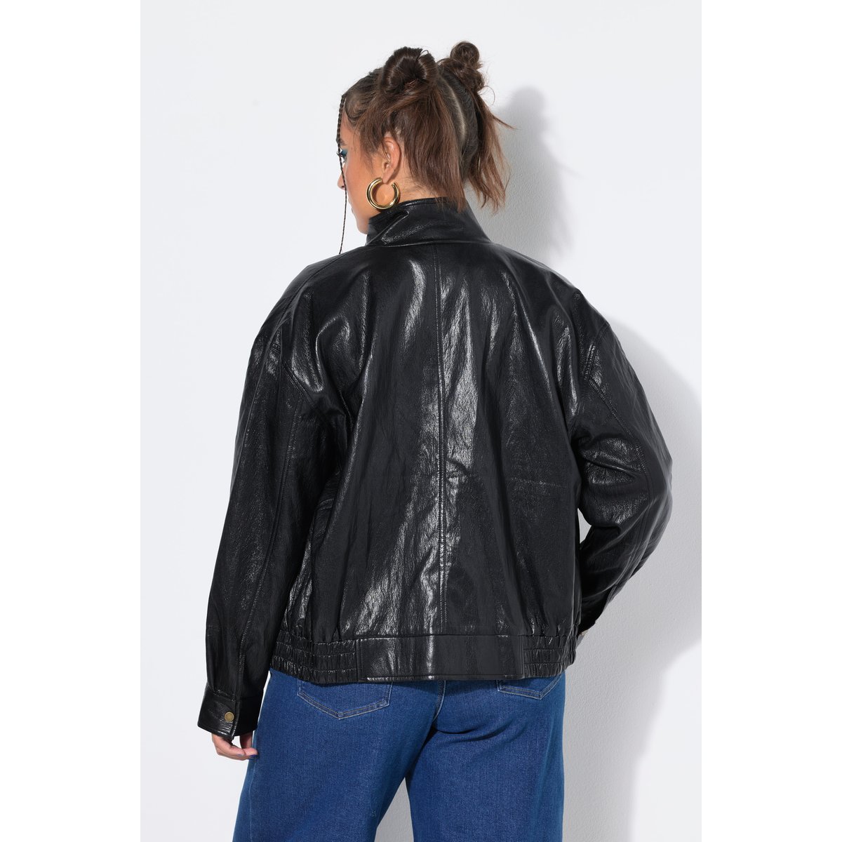 Veste oversize en simili noir, STUDIO UNTOLD