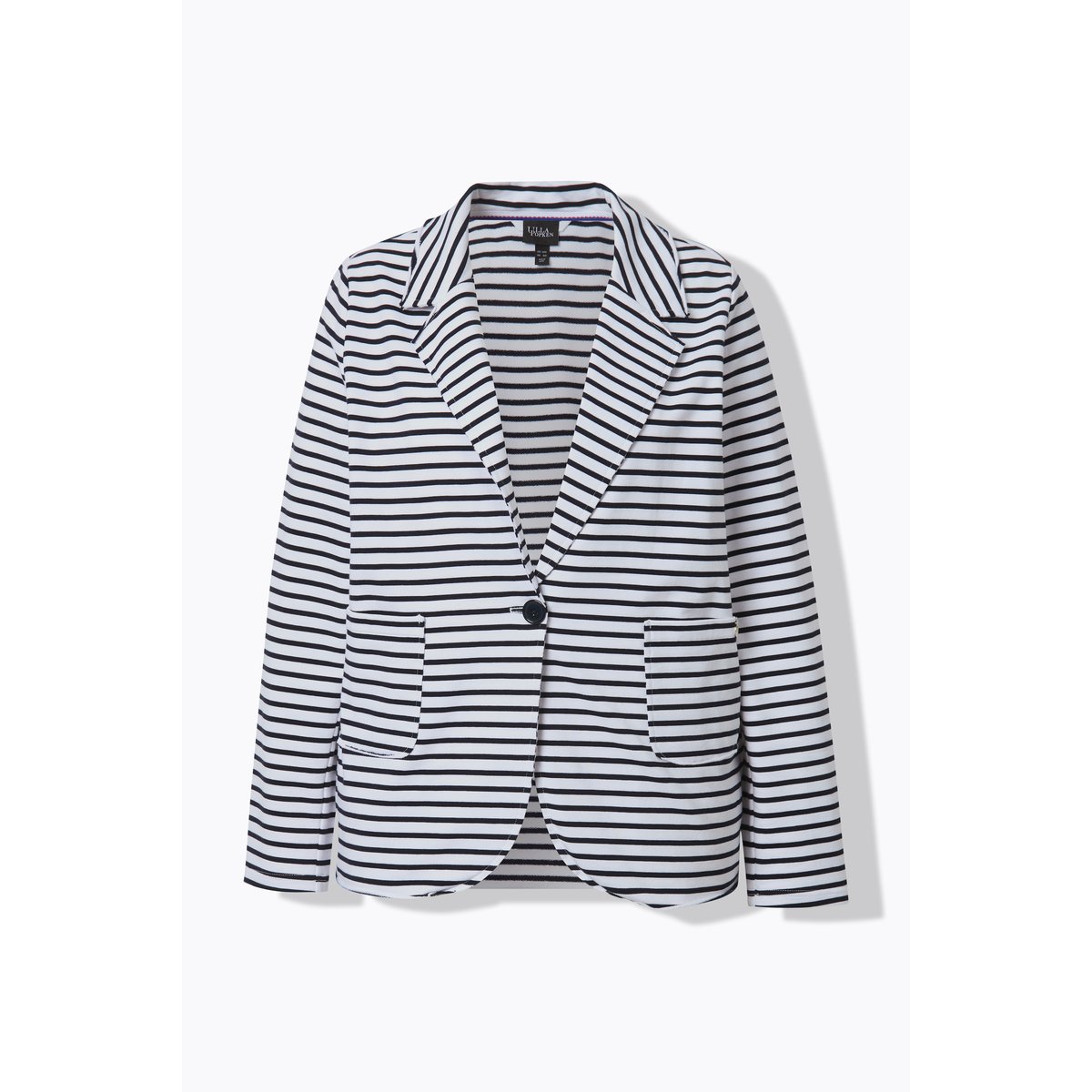 Blazer en jersey. Manches longues et col blanc neige, ULLA POPKEN