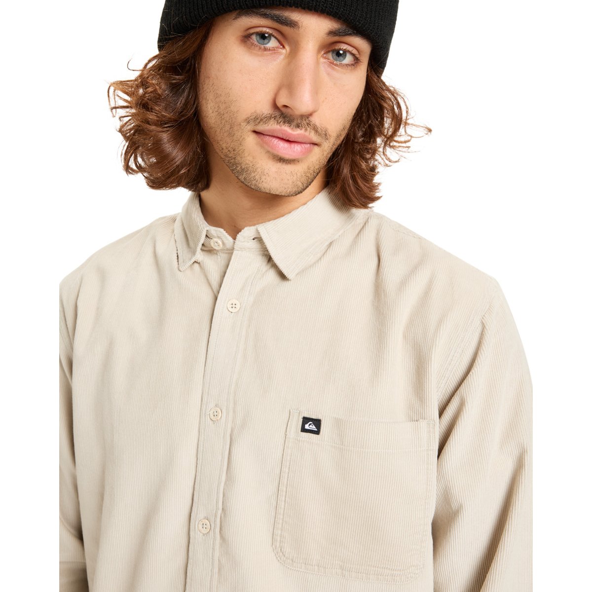 Chemise manches longues SMOKE TRAIL CORD gris moonstruck, QUIKSILVER