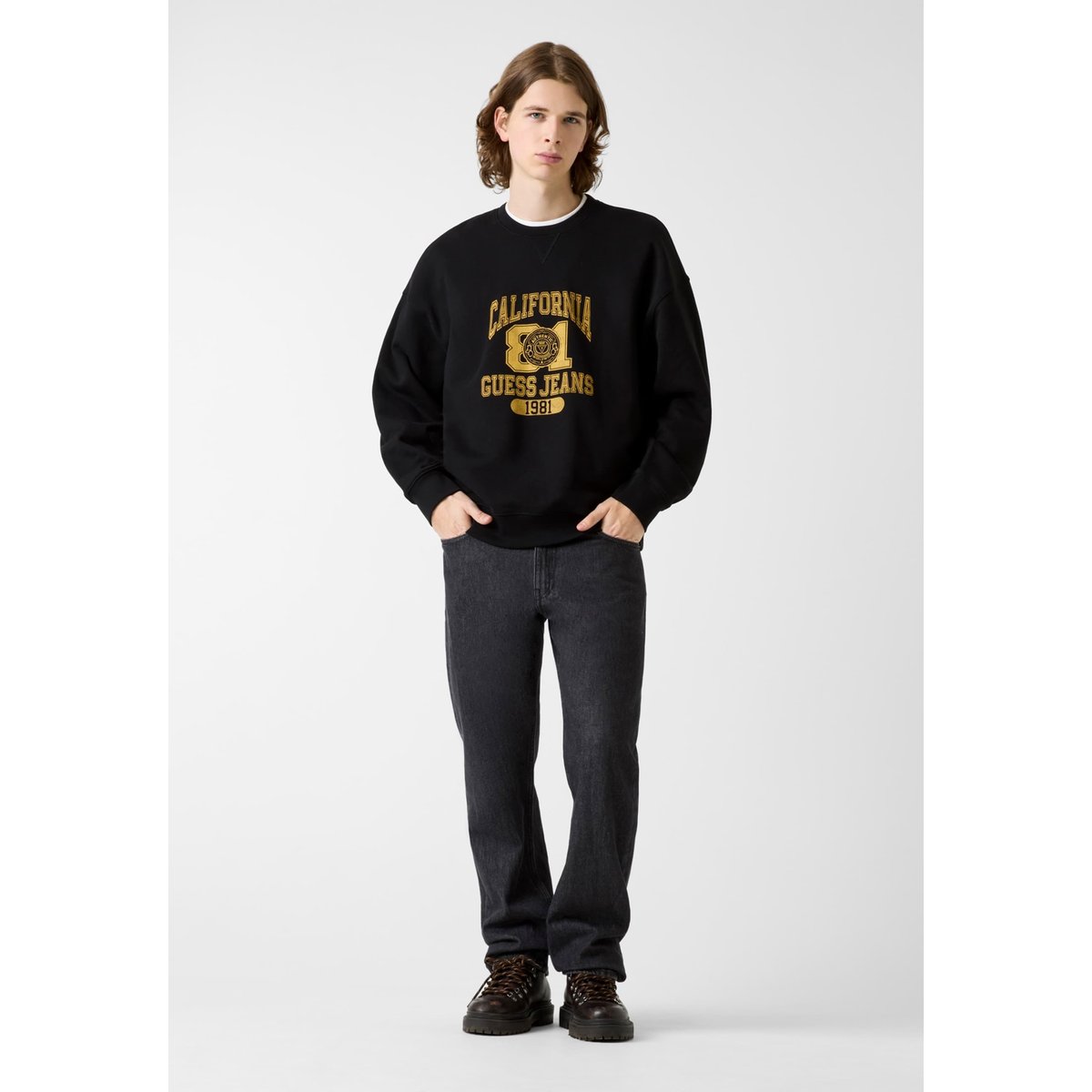Sweat-Shirt Imprimé noir, GUESS JEANS