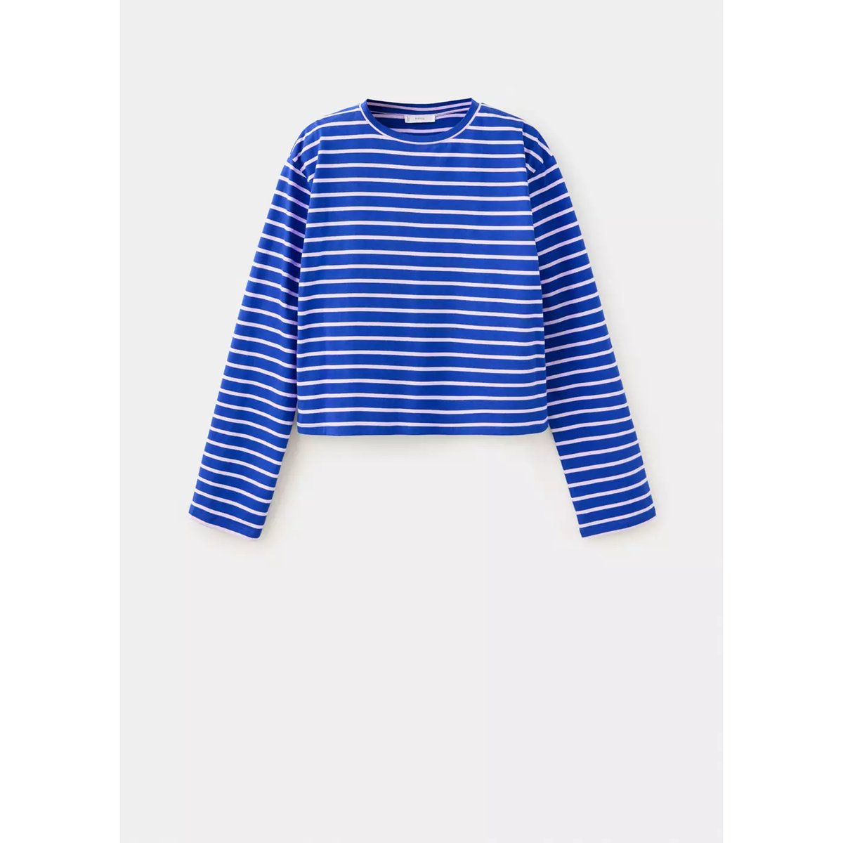 T-shirt coton à rayures bleu, MANGO TEEN