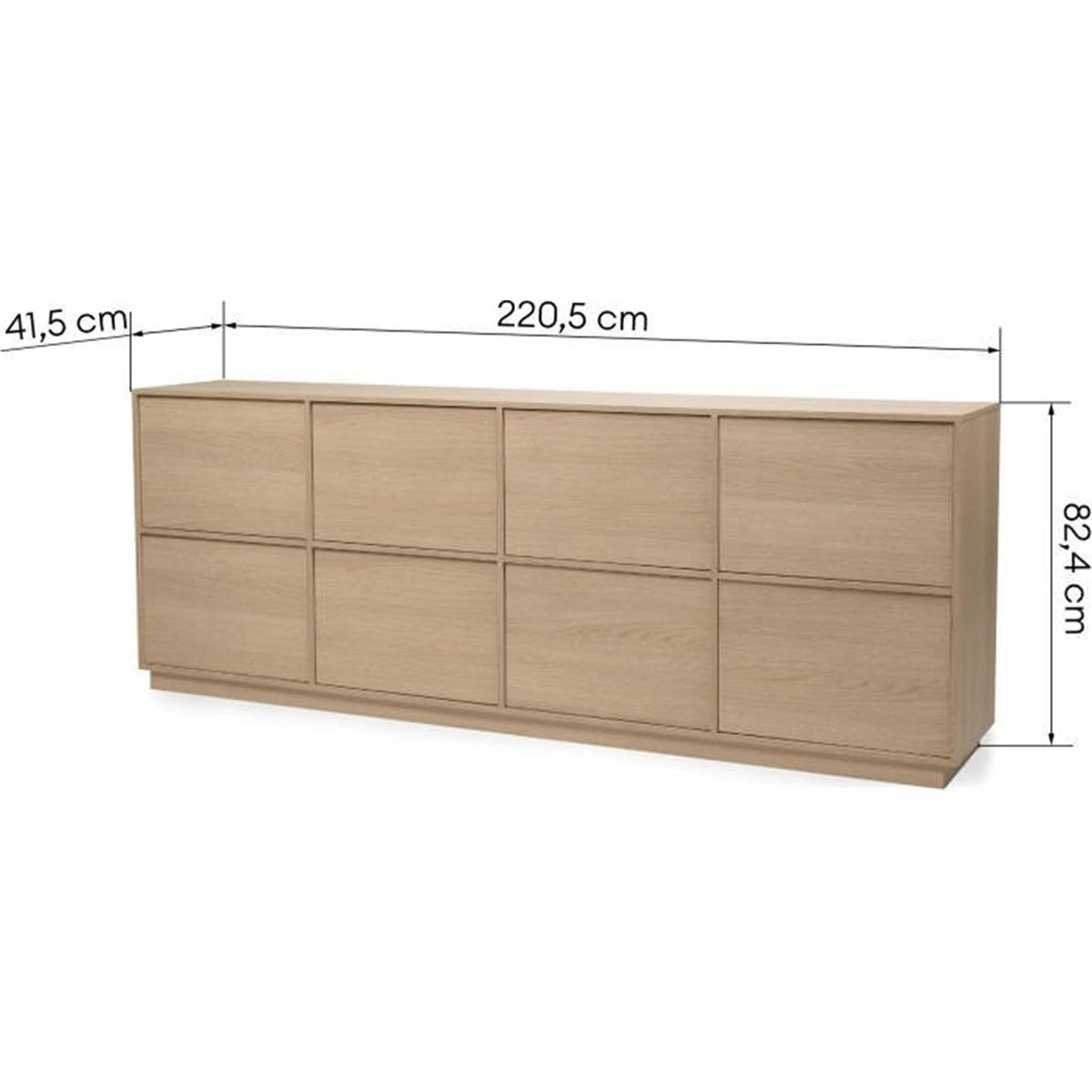Buffet quatre portes en bois style japandi chêne lindberg, RECOLLECTION