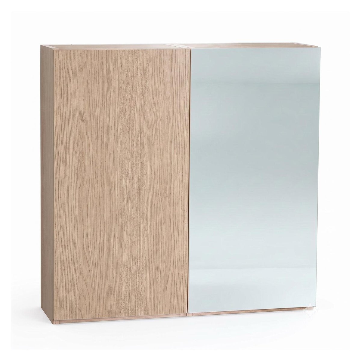Armoire de toilette 60cm double porte avec miroir WILL décor chêne, MOB IN