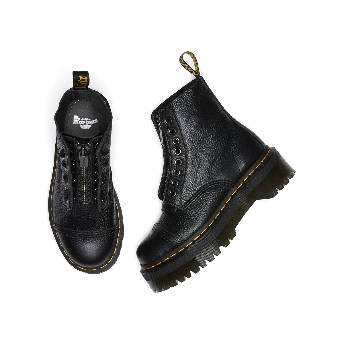 Botas de plataforma Sinclair, pele Milled Nappa preto , DR. MARTENS