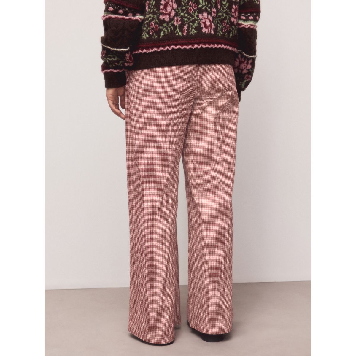 Pantalon large vichy rouge, NEXT
