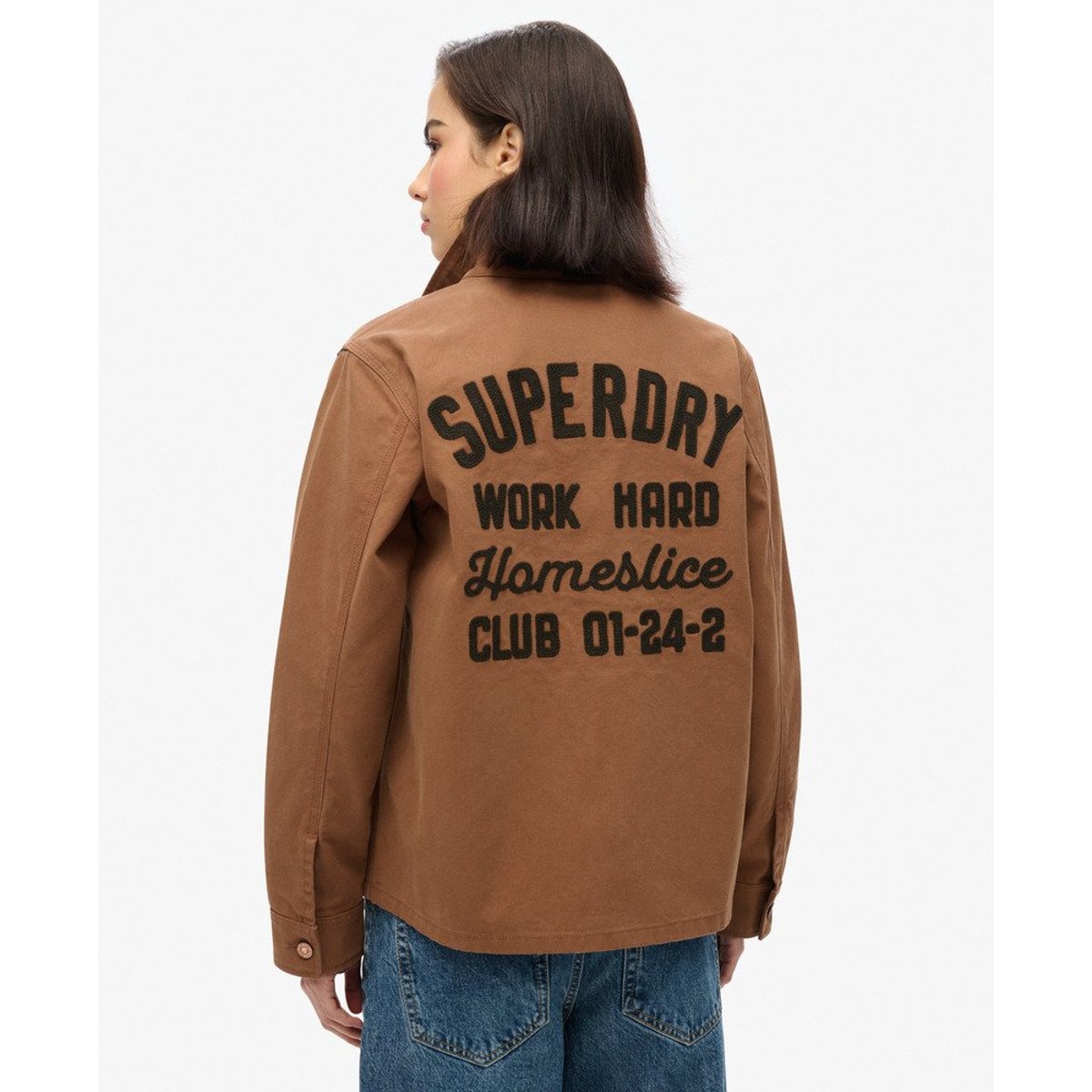 Veste brodée Chore marron bison, SUPERDRY