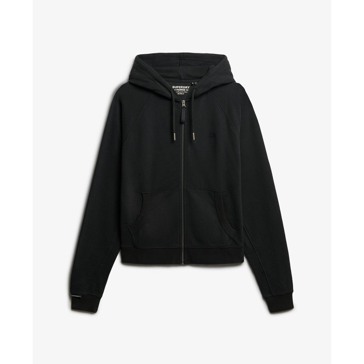 Sweat à capuche Studios coupe décontractée noir délavé, SUPERDRY
