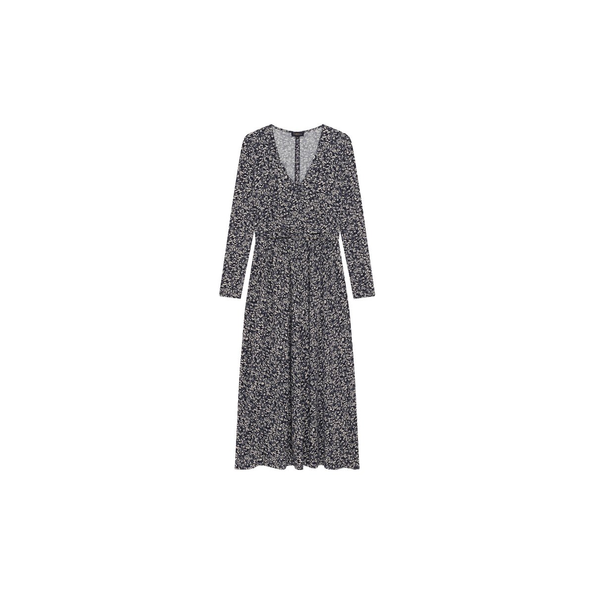 Robe fluide col v RSHANY bleu marine, CAROLL