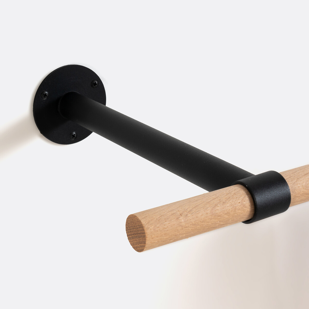 Kane Oak and Metal Hanging Rail black/wood, LA REDOUTE INTERIEURS